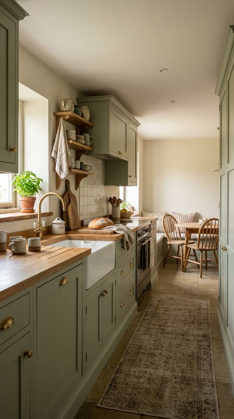 Use Shaker-Style Cabinets in Muted Tones