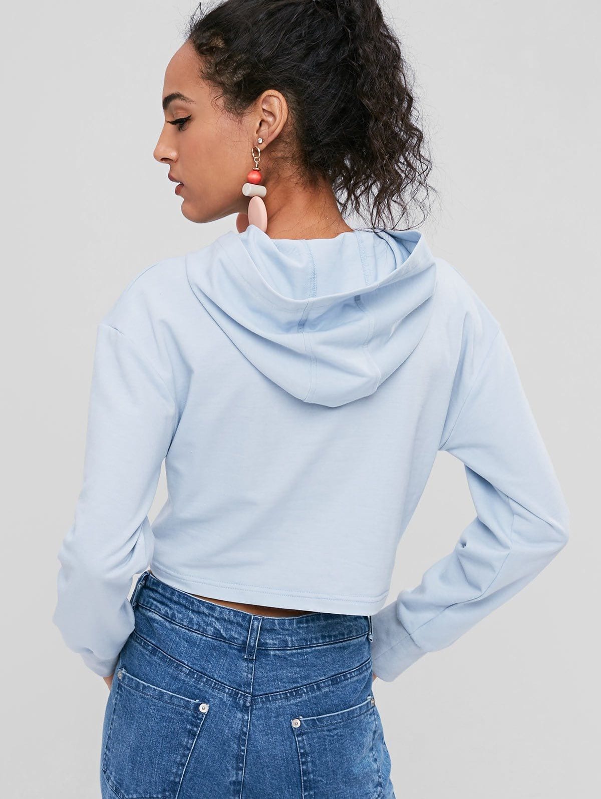 Crop Hoodie and Wide Leg Jeans Weekend Outfit