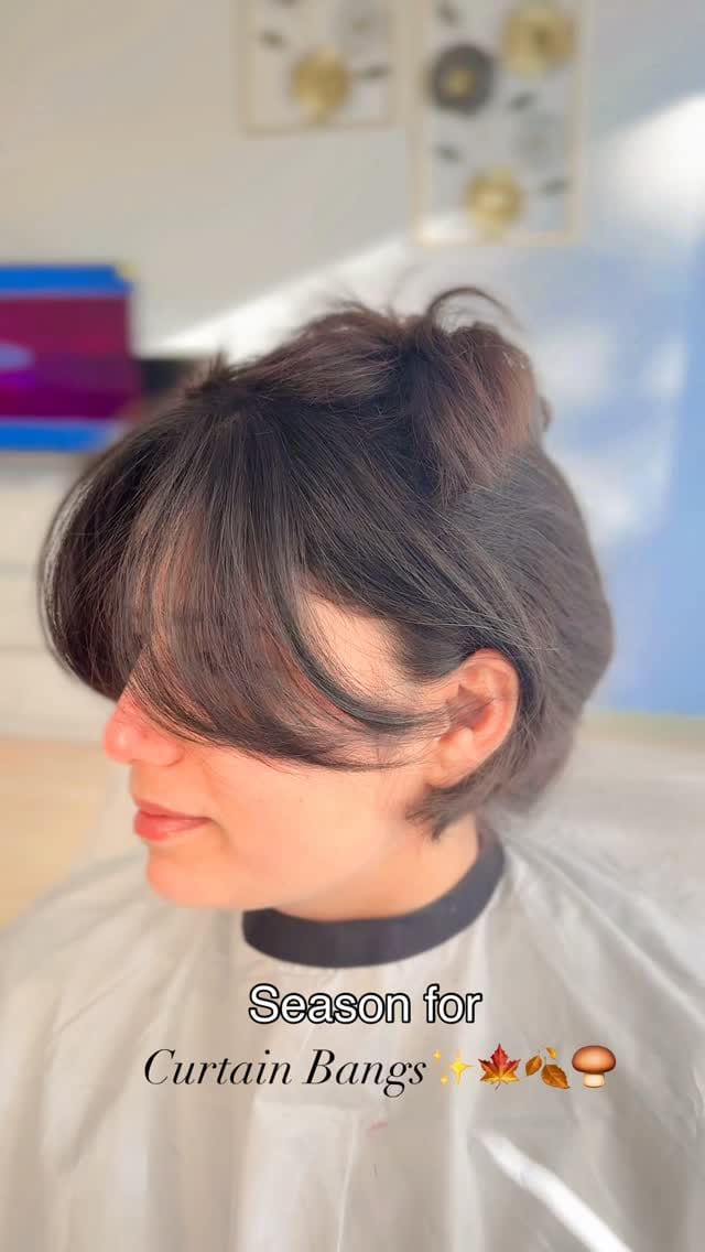 Curtain Bangs with Loose Beach Waves