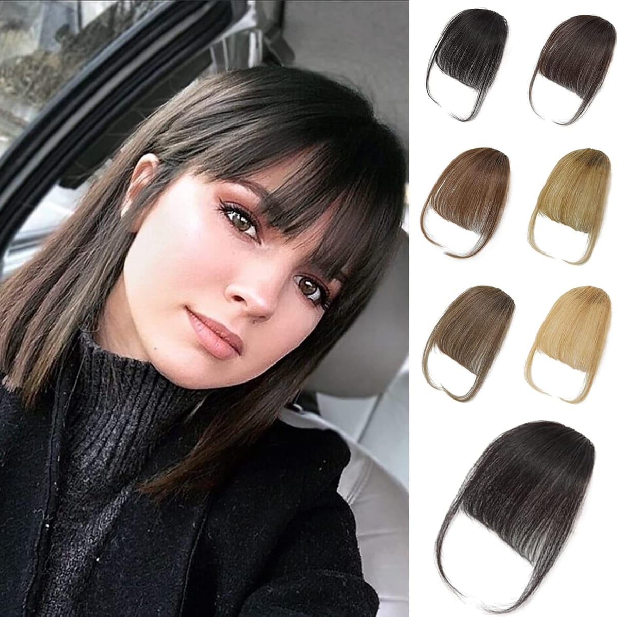 Curtain Bangs Styled With a Hair Clip