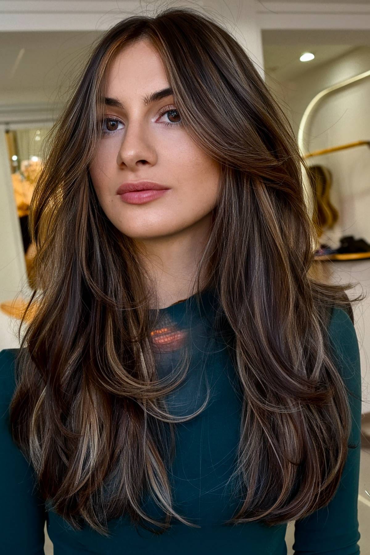 Curtain Bangs With Long Ombre Hair