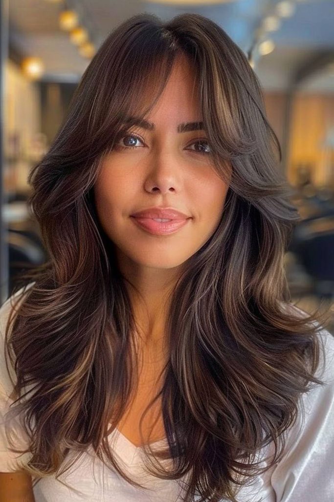 Curtain Bangs With Side-Swept Styling