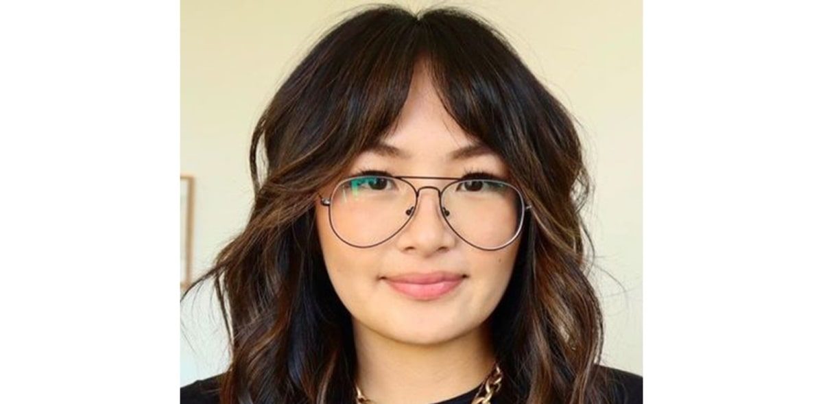 Curtain Bangs With Curtain Bangs and Glasses