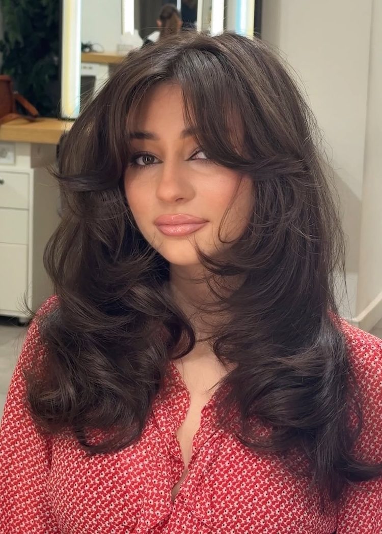 Curtain Bangs With Retro 70s Vibes