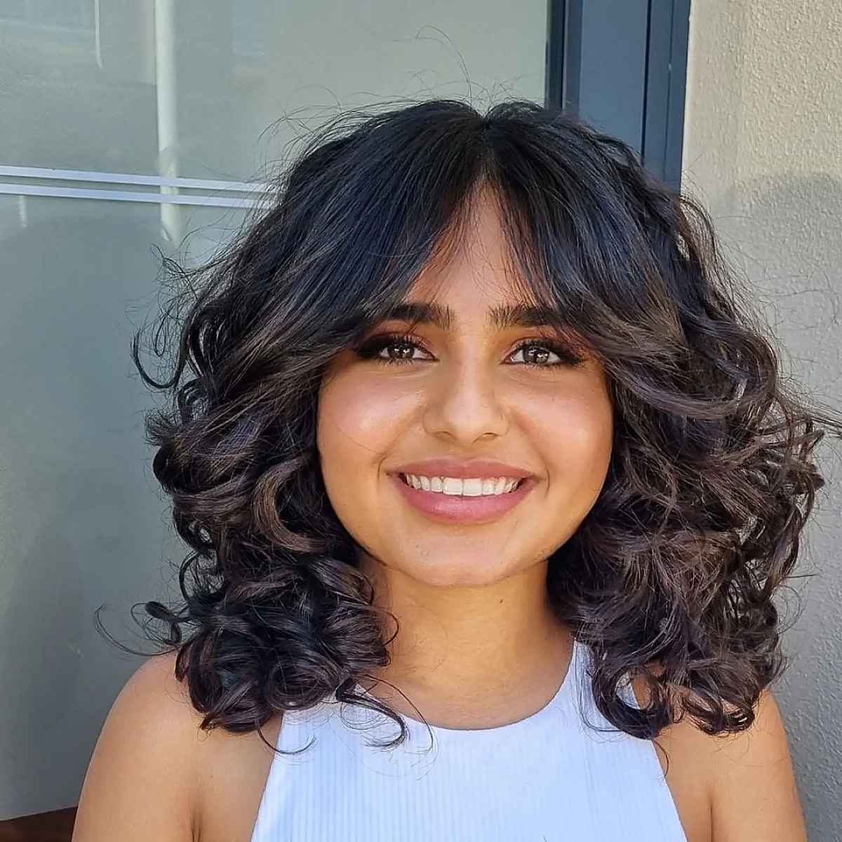 Curtain Bangs With Natural Curls
