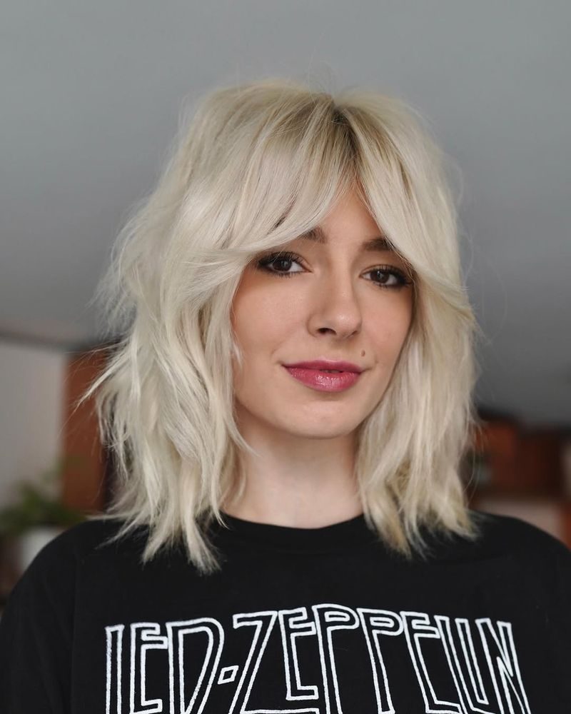 Curtain Bangs on a Shag Haircut