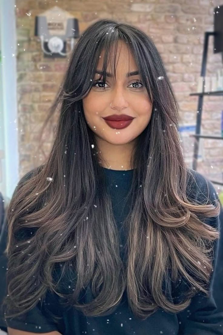 Long Curtain Bangs That Blend Into Layers