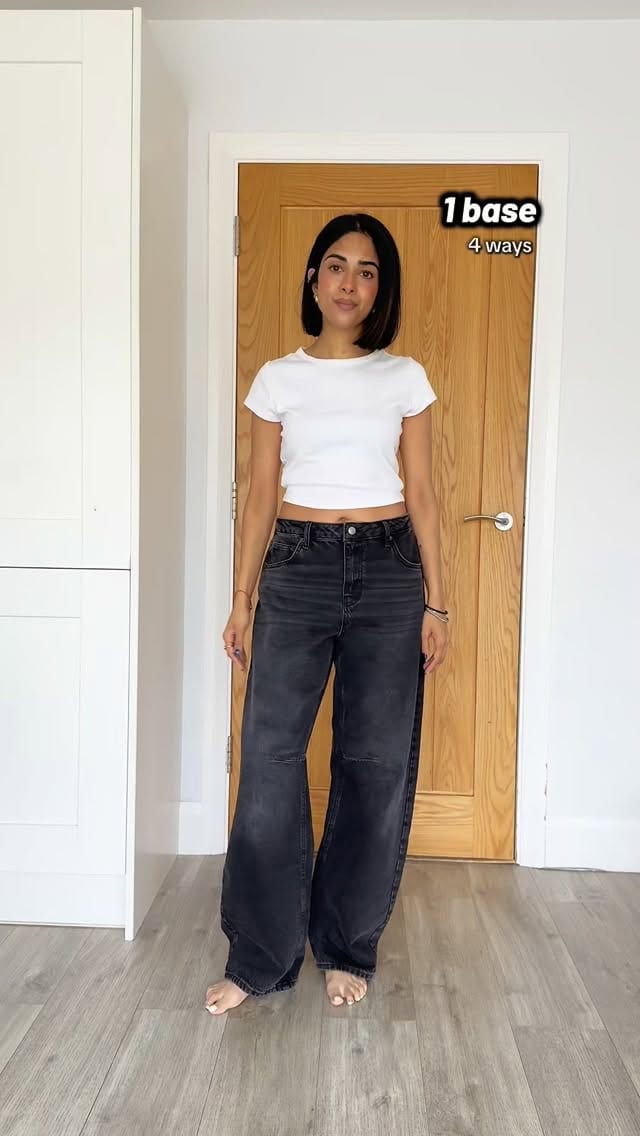 Oversized Blazer With Wide-Leg Baggy Jeans