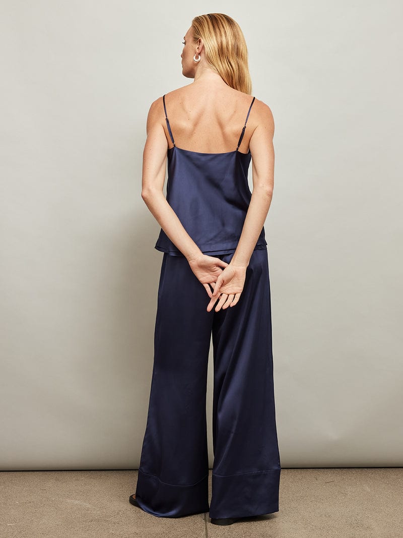 Satin Cami and Blue Wide Leg Jeans Night Out Look