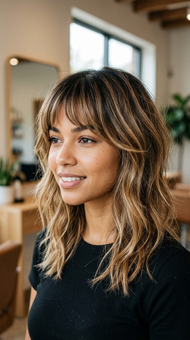 Short Curtain Bangs Just Above the Brows