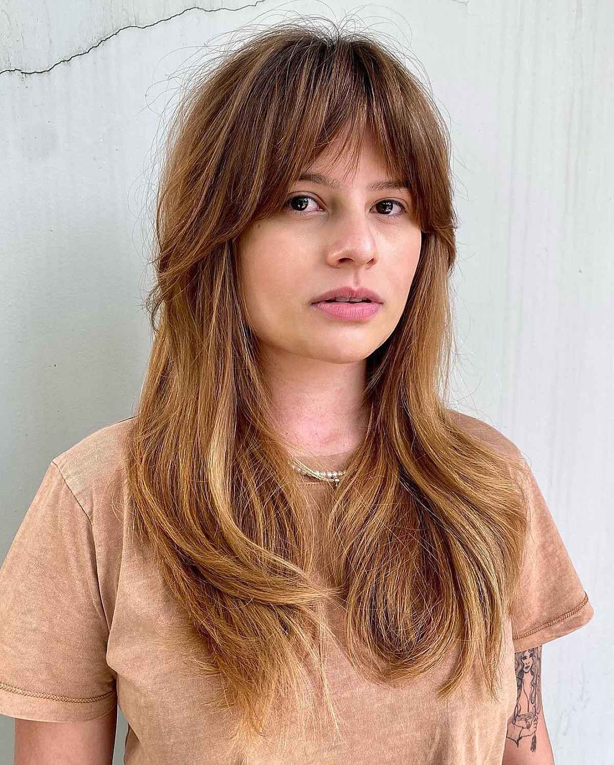 Wispy Bangs for Square Face Shapes