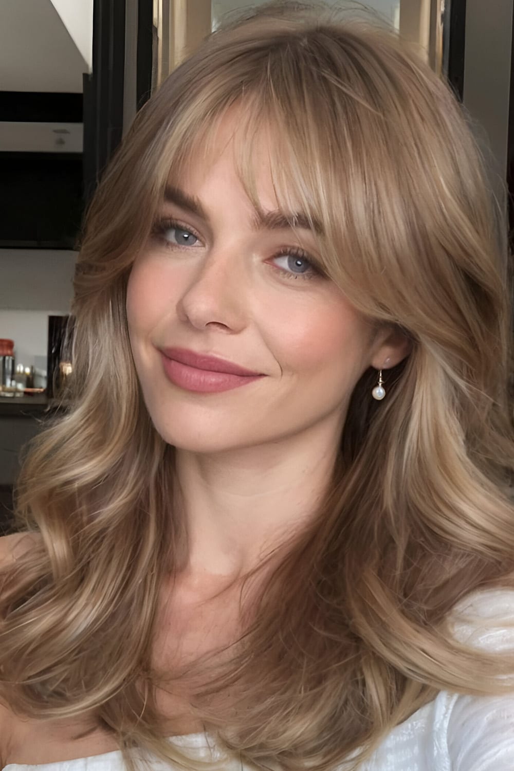 Wispy Curtain Bangs for Diamond Face Shapes