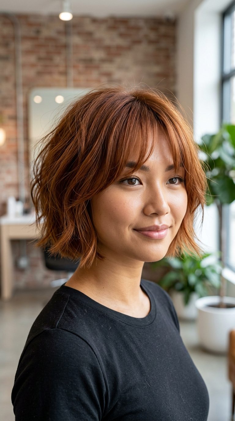 Wispy Curtain Bangs on Short Hair