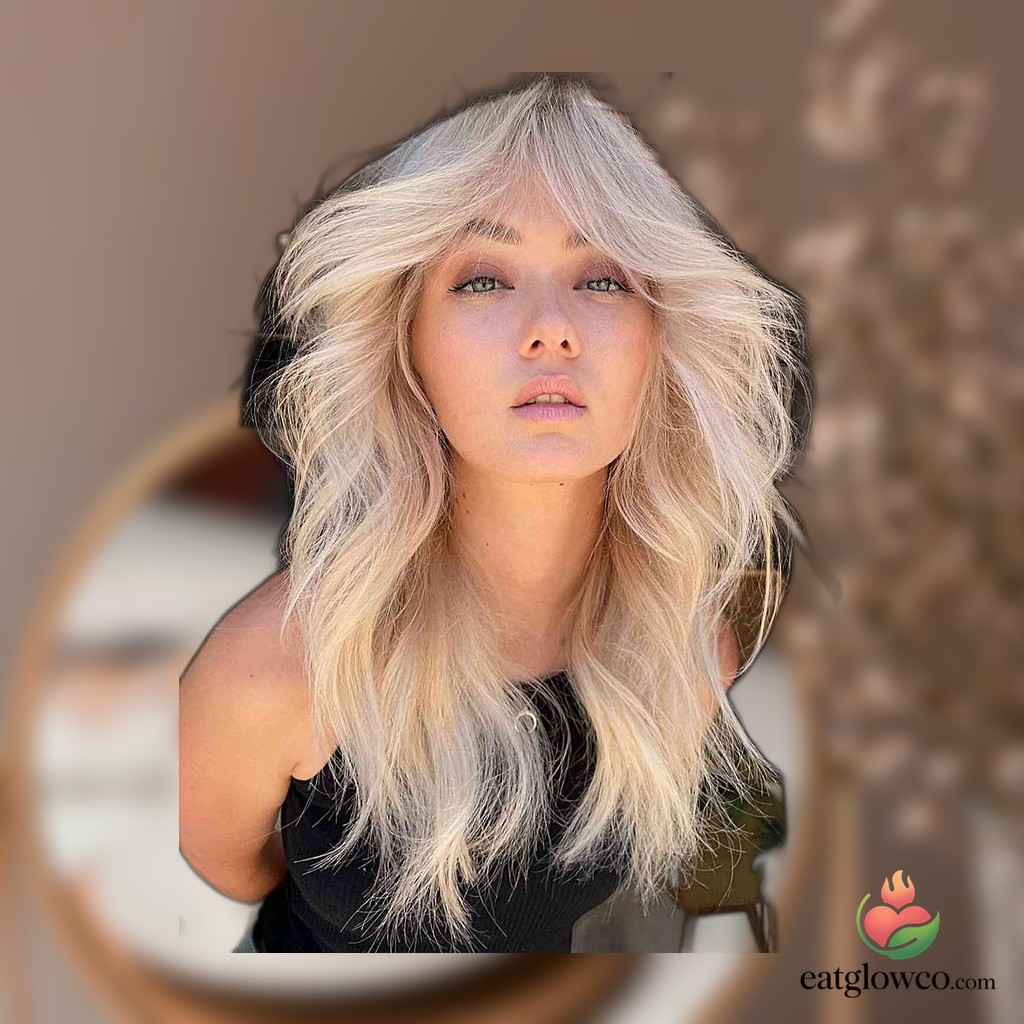 9 Curtain Bangs With Long Hair Ideas You Need To See 10 Bright Creamy Blonde Blowout
