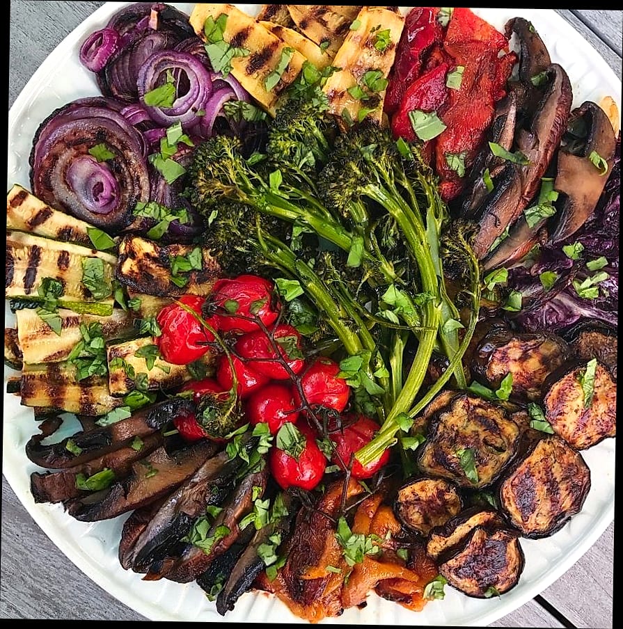 Grilled Veggie Platter With Hummus 7 Grilled Veggie Platter With Hummus
