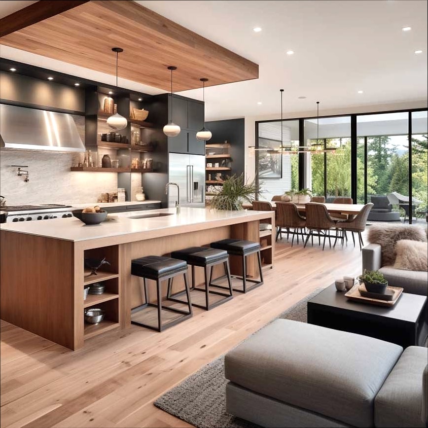 A Kitchen That Opens Into the Living Space