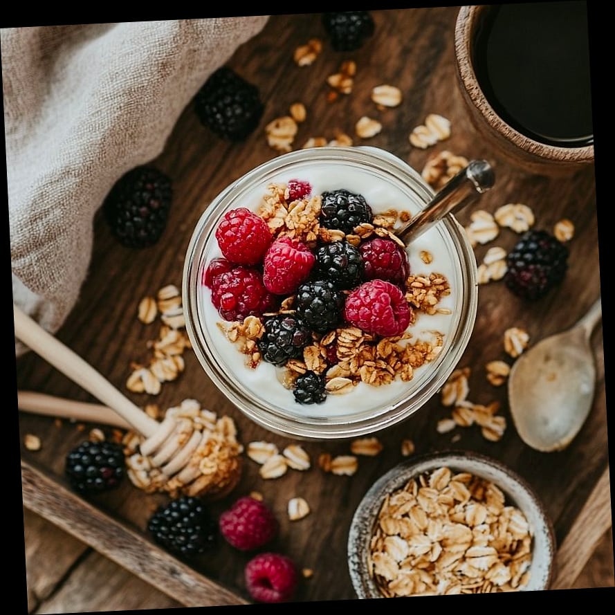 Low-Fat Greek Yogurt Parfait With Oats & Fruit 7 Low-Fat Greek Yogurt Parfait With Oats & Fruit