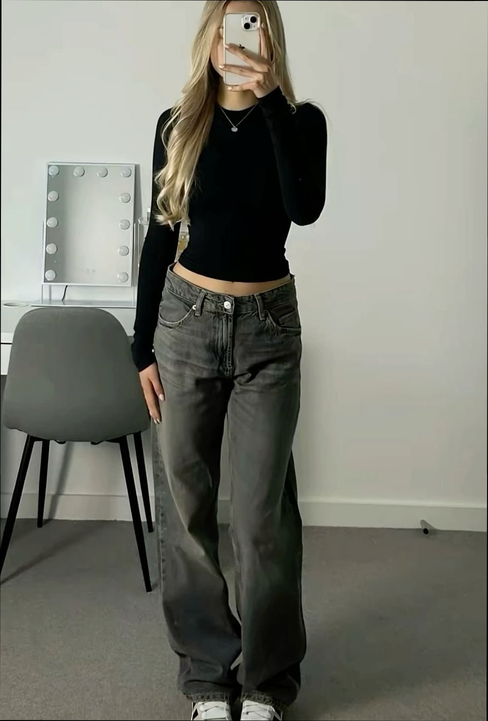 Monochrome Grey Outfit with Baggy Jeans