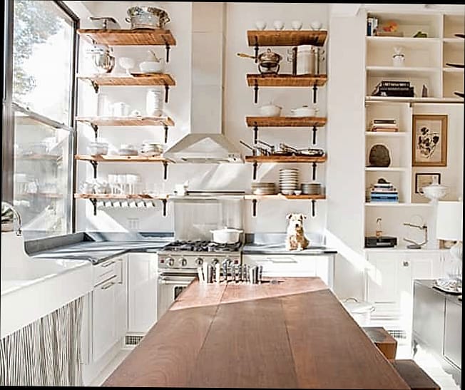 Open Shelving Instead of Upper Cabinets