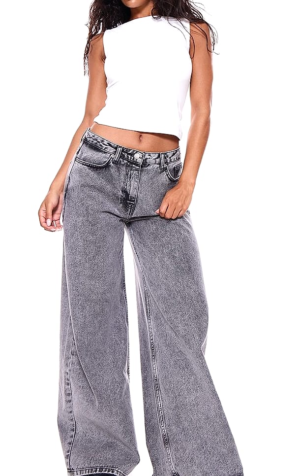 Oversized White Tee and Grey Baggy Jeans