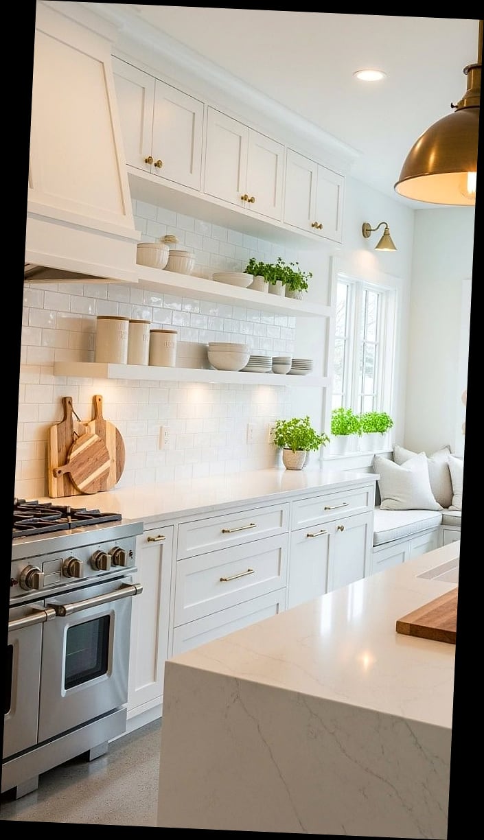 White Kitchen with Statement Backsplash