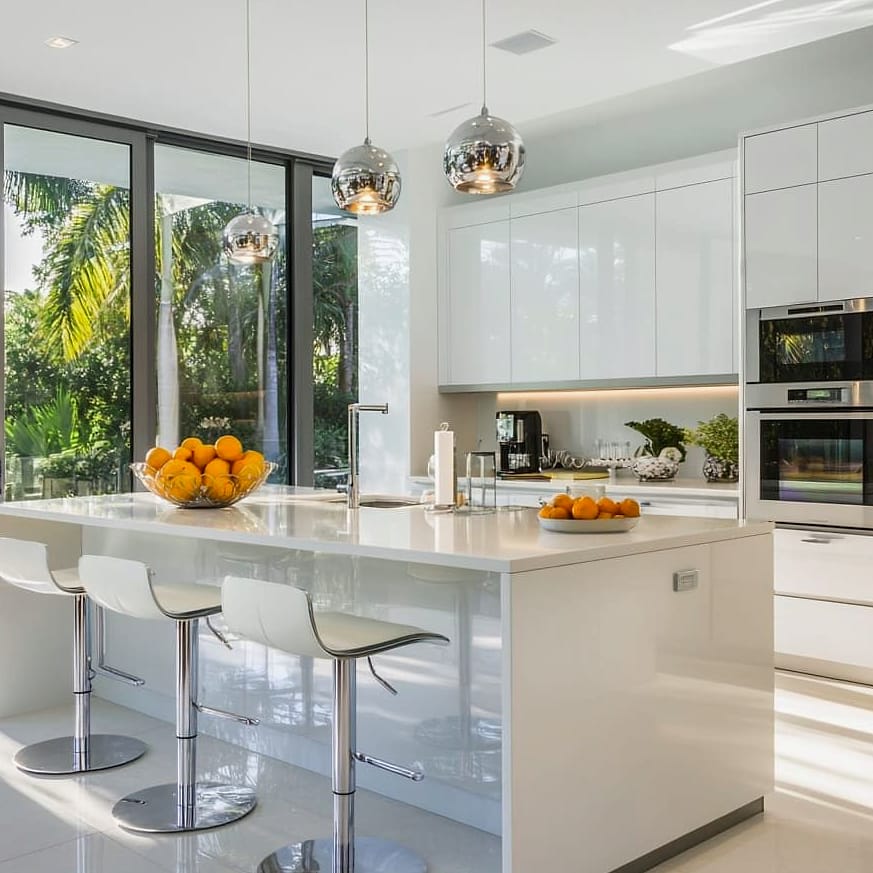 White Kitchen with Maximized Natural Light