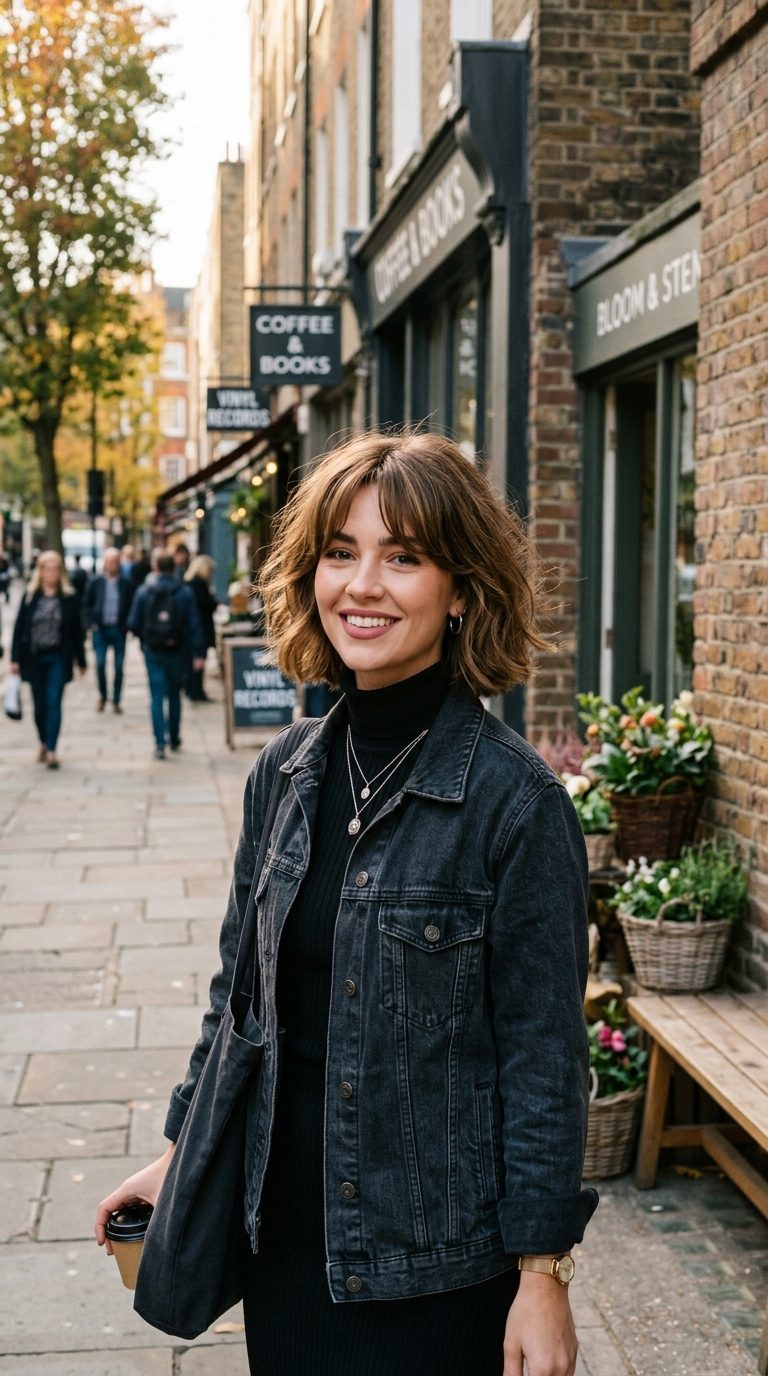 The '90s Inspired Curtain Bangs Bob