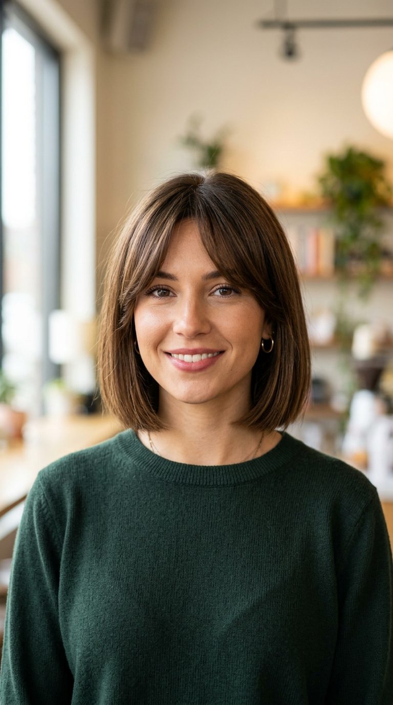 The Blunt Bob With Curtain Bangs