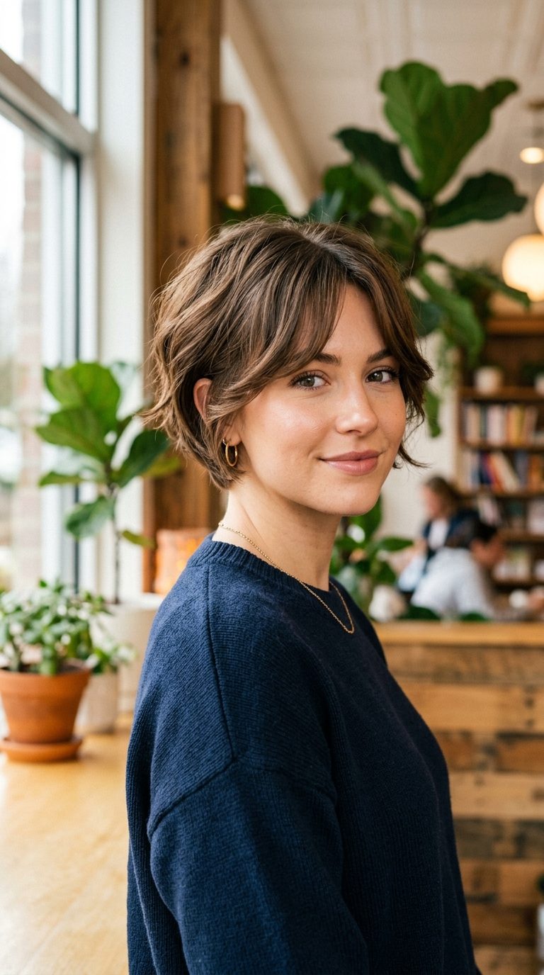Curtain Bangs Pixie Bob (Pob)