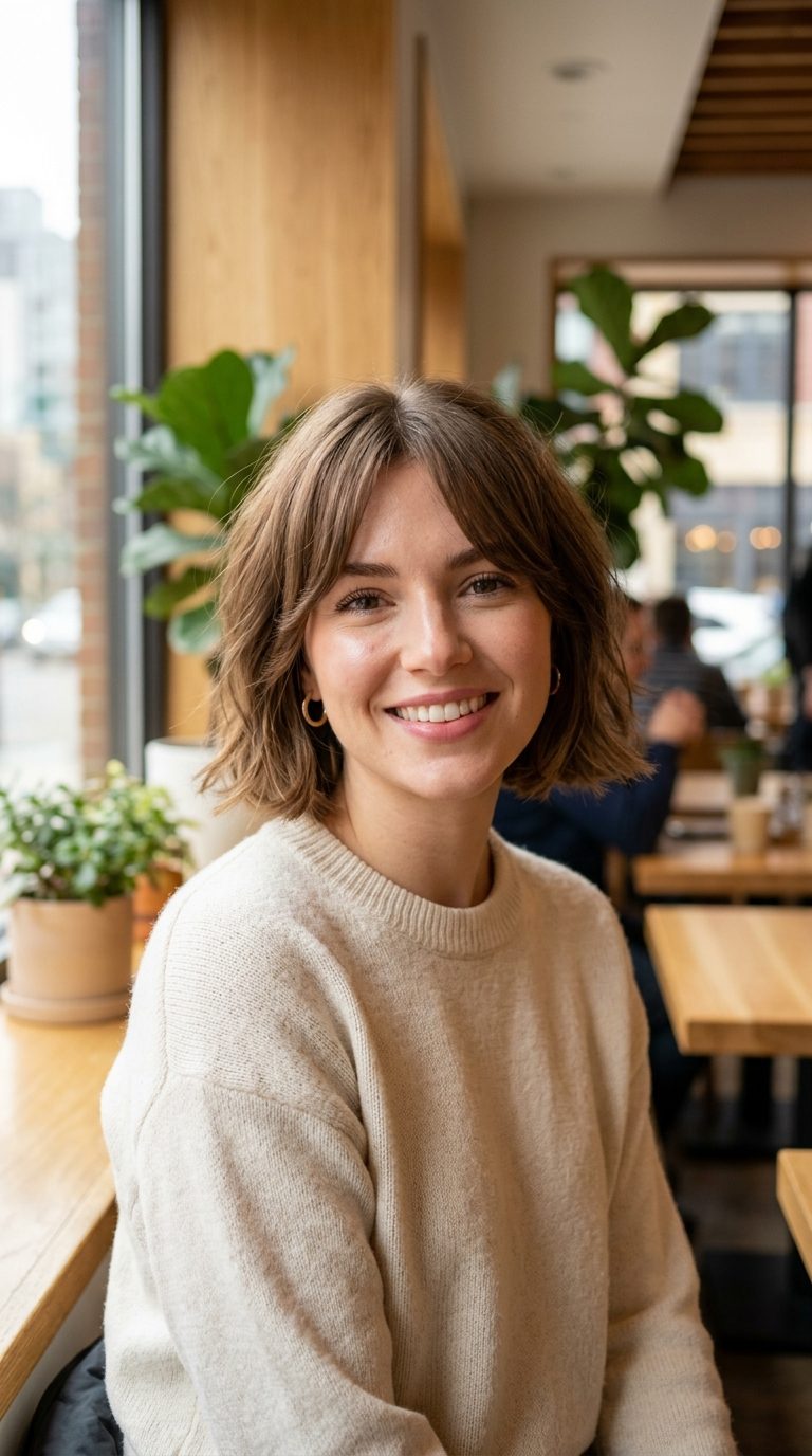 Curtain Bangs Bob for Fine Hair