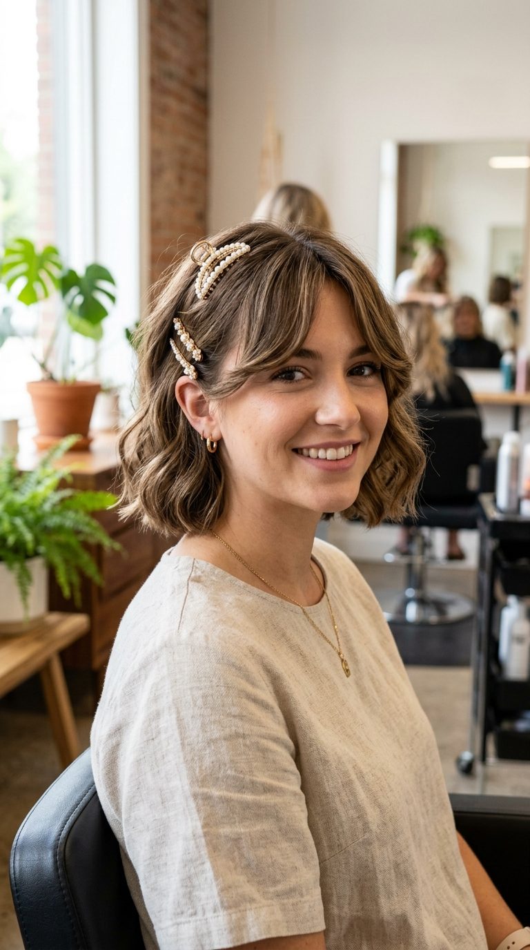 The Grown-Out Curtain Bangs Bob